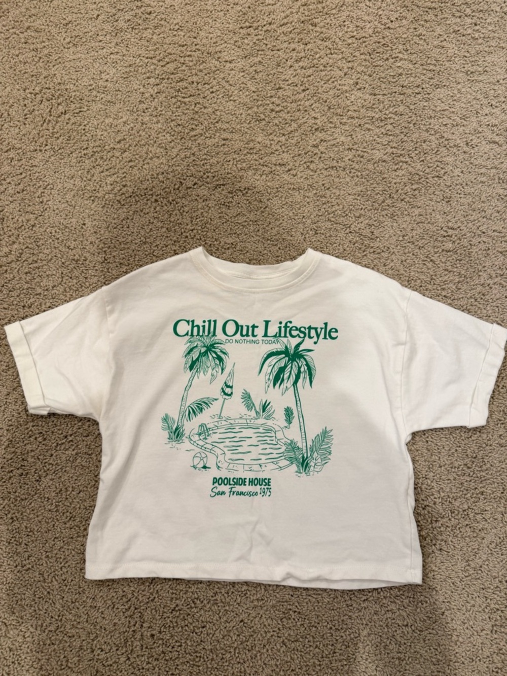 Chill Out Lifestyle White Tee with Green Graphic - Kids - Picture 2 of 4